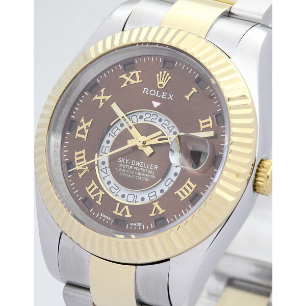 UK Yellow Gold Rolex Replica Sky-Dweller 326938-42 MM