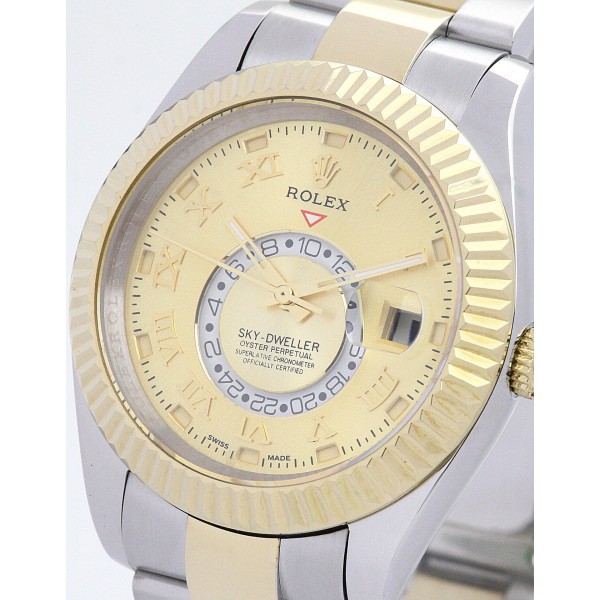 UK Yellow Gold Rolex Replica Sky-Dweller 326938-42 MM