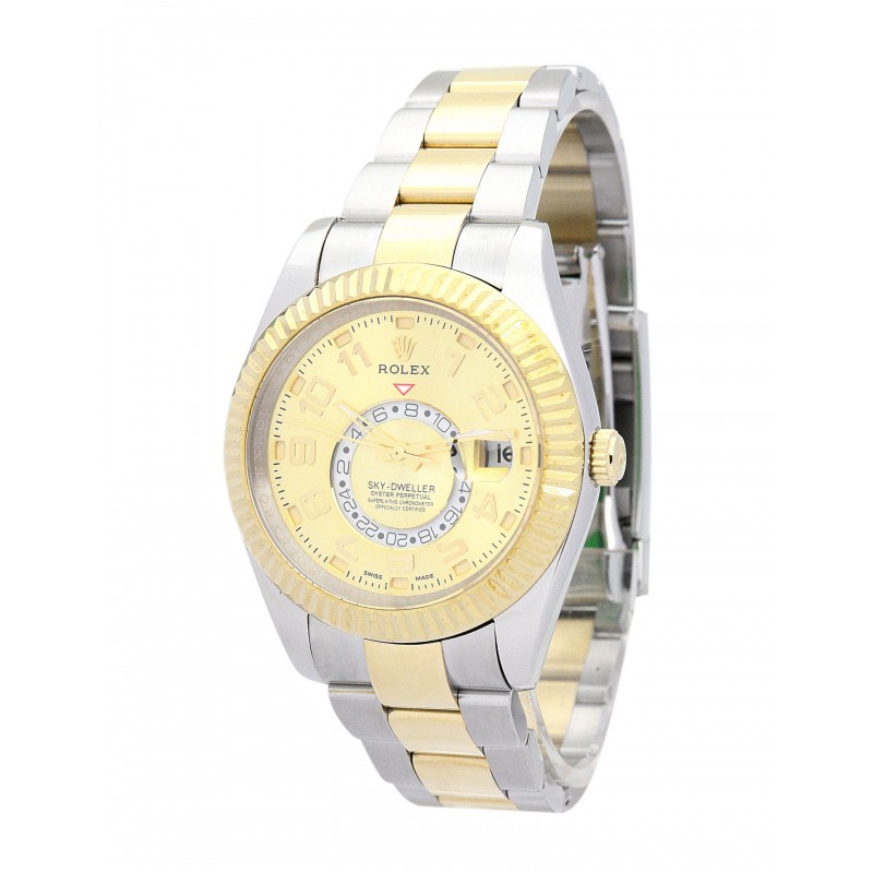 UK Yellow Gold Rolex Replica Sky-Dweller 326938-42 MM