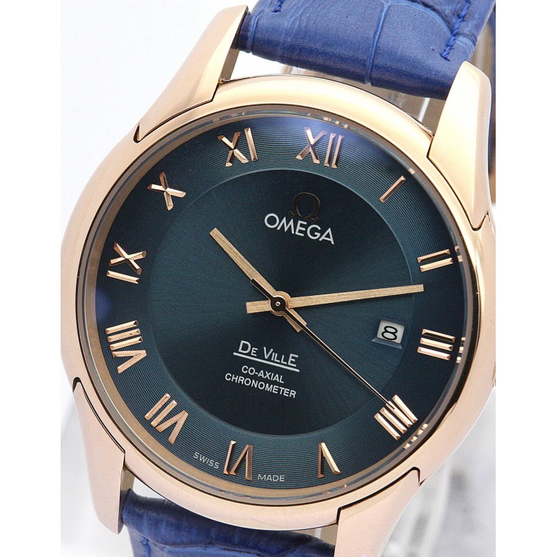 UK Rose Gold Steel Omega Replica De Ville Hour Vision-41 MM