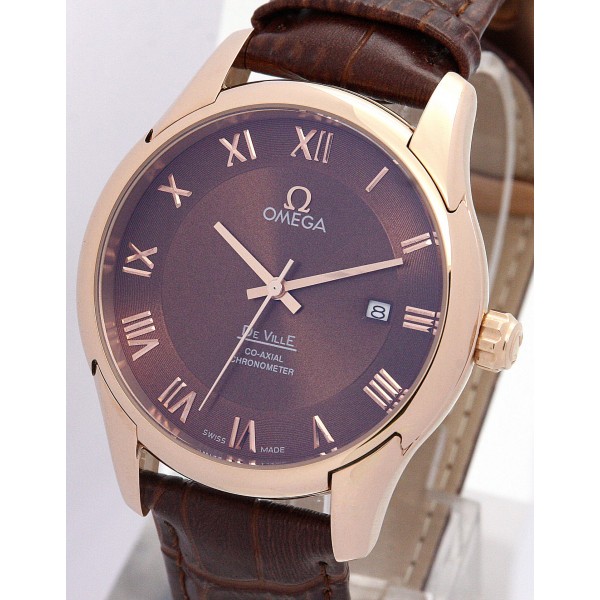 UK Rose gold Steel Omega Replica De Ville Hour Vision-41 MM