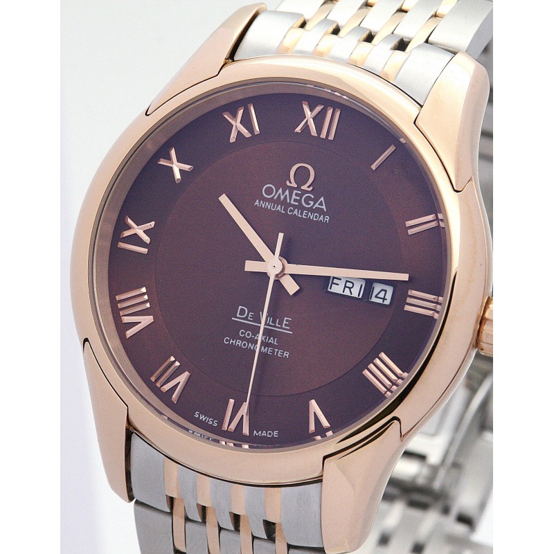 UK Rose Gold Steel Omega Replica De Ville Hour Vision-41 MM