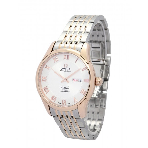 UK Rose Gold Steel Omega Replica De Ville Hour Vision-41 MM