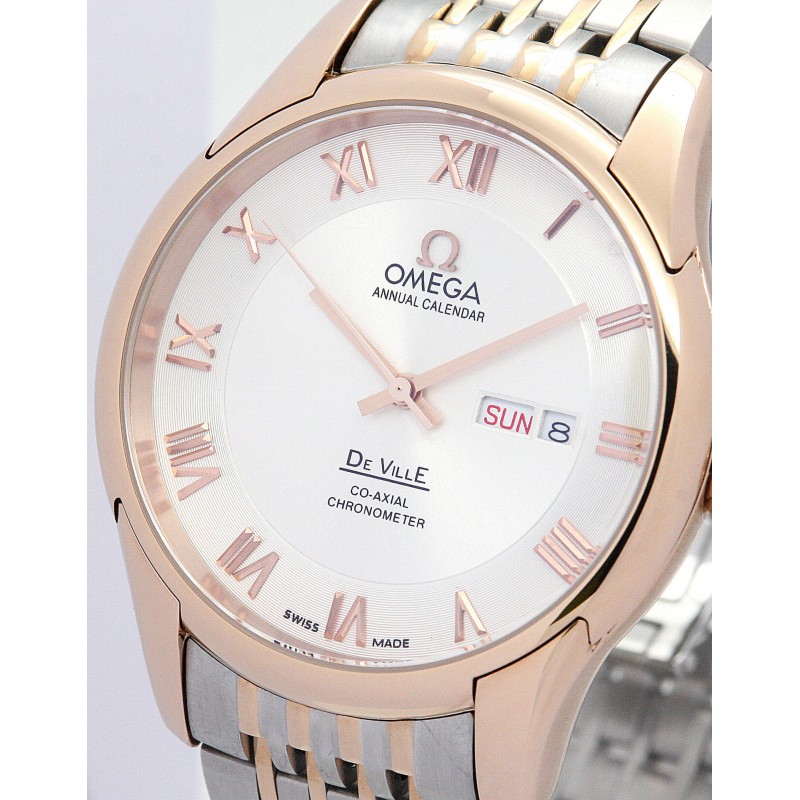 UK Rose Gold Steel Omega Replica De Ville Hour Vision-41 MM