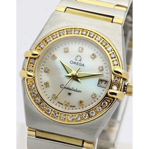 UK Steel & Yellow Gold set with Diamonds Omega Replica My Choice Mini 1365.75.00-22.5 MM